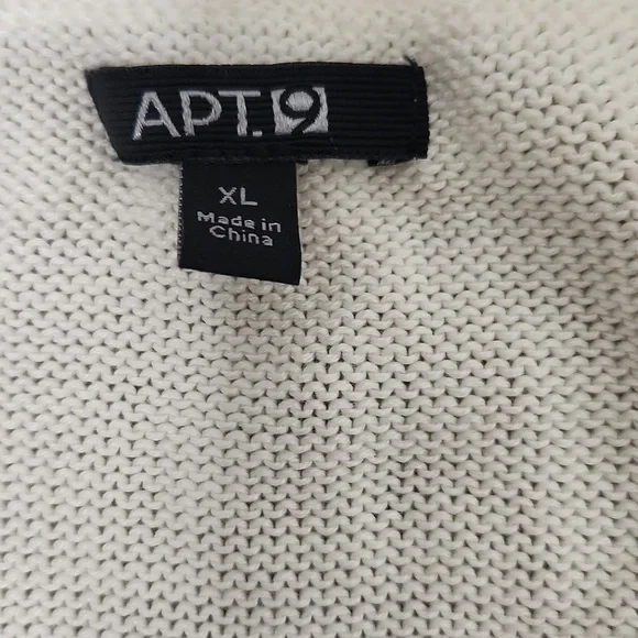 Ivory hollow out crochet knit beachy boho crewneck pullover sweater. Size xl - Picture 6 of 7